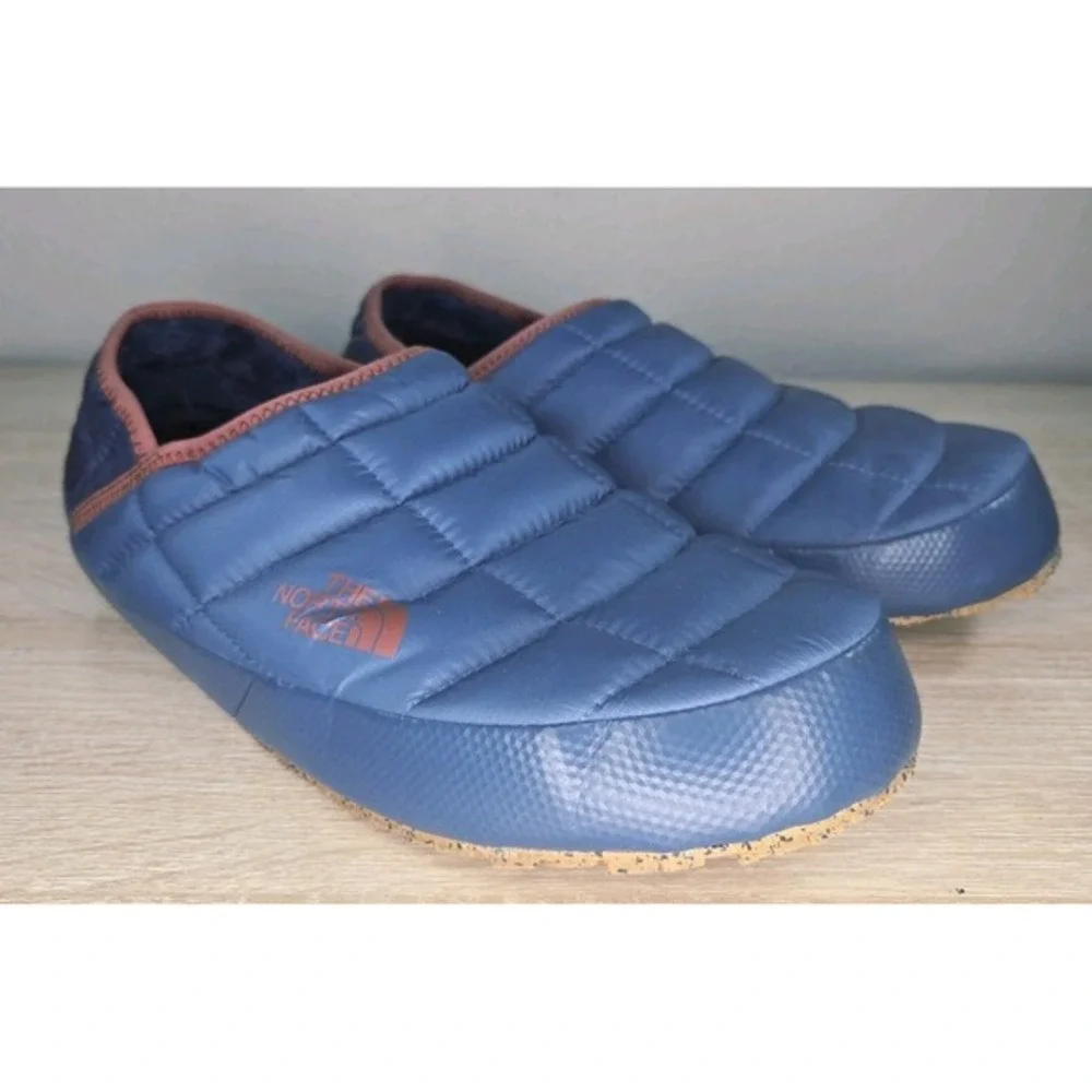 The North Face Thermoball Traction Mule Slippers Blue Insulated Camp Shoes Mens‎